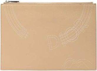 Dior Pre-owned Clutches, female, Beige, Size: ONE SIZE Pre-owned Leather Clutch