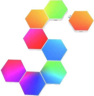 OEM Conjunto De 8 Apliques Modulares Hexagonales Con Activaci&oacute;n T&aacute;ctil O Por Control Remoto, Led