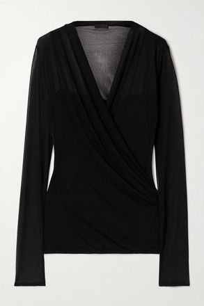 Givenchy Drapped V Top Black, Brand Size 34 (US Size 0)