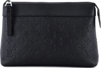 Louis Vuitton Pochette Voyage Souple Monogram Shadow Leather clutch bag - Nero