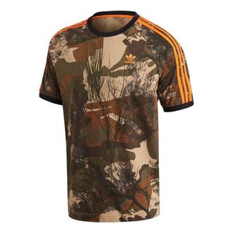 adidas originals Camo Aop Tee Camouflage Printing Stripe Sports Short Sleeve Brown GD5950