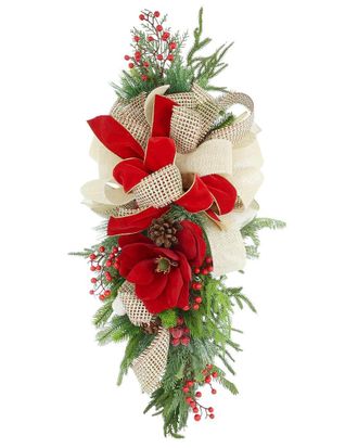 Creative Displays Inc. Handcrafted Holiday Swag With Magnolia, Berries & Bows