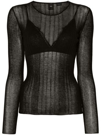 Pinko Semi-doorzichtige top - Zwart