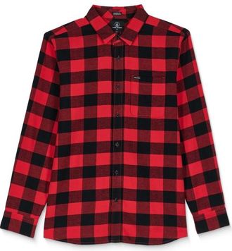 Volcom Caden Plaid L/S Hemd für Herren | rot