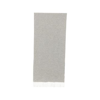 La Fileria Herringbone-patterned Fringed Scarf
