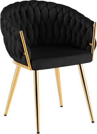 Clp Silla De Comedor Molise Terciopelo Dorado Negro Terciopelo