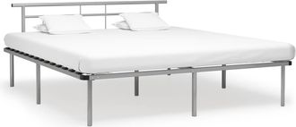 vidaXL Estructura De Cama Sin Colch&oacute;n Metal Gris 200x200 Cm Vidaxl