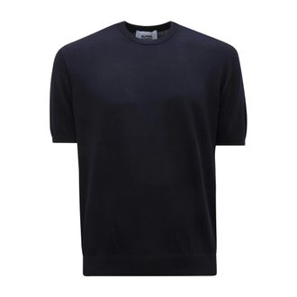Alpha Studio T-Shirts, male, Blue, L, Au-1020C 1001 Knitted Top