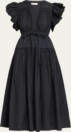 Ulla Johnson Dani Embroidered Cotton Midi Dress