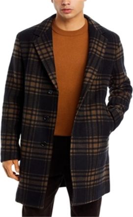 BOSS Boss Cam Check Relaxed Fit Wool Coat