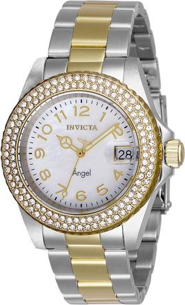 Invicta Angel 28675 Dames Horloge - Quartz Uurwerk - Roestvrij Staal met witte Wijzerplaat - 40mm