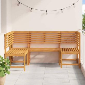 Berkfield Home Charming 3-Piece Garden Bench Set - Solid Acacia Wood in Brown