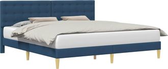 vidaXL Struttura Del Letto Con Testiera Blu 200 X 200 Cm Tessuto Vidaxl