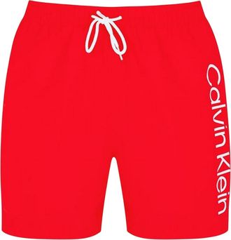 Calvin Klein Heren Polyester Zwemshort met Logo (Rood)