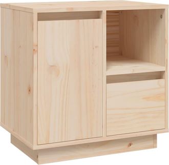 vidaXL Mesita De Noche Madera Maciza De Pino 50x34x50 Cm Vidaxl