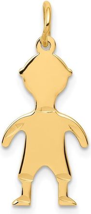 Diamond2Deal 14k Yellow Gold.018 Depth Engravable Boy Charm Pendant