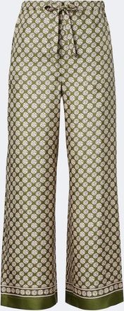 Max Mara Printed silk wide-leg pants