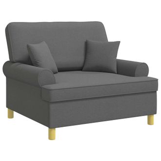 vidaXL Sill&oacute;n Con Cojines Gris Oscuro Tela Vidaxl