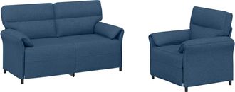 vidaXL Juego De Sof&aacute; 2 Uds. Azul Tela Vidaxl