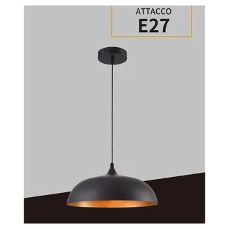 Trade Shop Trade Shop Traesio - Trade Shop - Lampadario A Sospensione Stile Contemporaneo In Metallo Pendente A Cupola E27 B91 - Negro