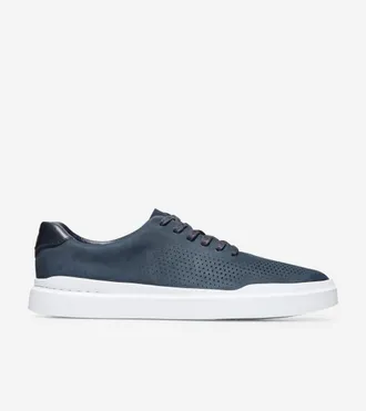 Cole Haan Mens GrandPr&oslash; Rally Laser Cut Sneakers - Blue Size 10.5