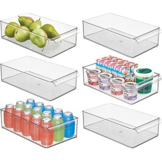 iDesign Large Stackable Fridge Bin with Handle - Set of 6 - Clear at Nordstrom