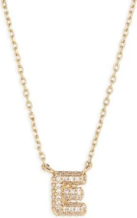 BP. Pav&eacute; Crystal Initial Necklace in E- 14K Gold Dipped at Nordstrom Rack