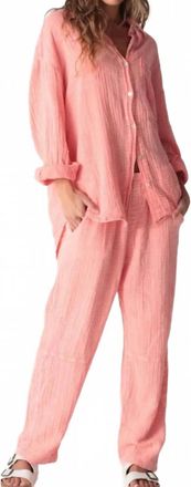 Electric & Rose Kickback Gauze Pants In Acid Salmon