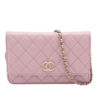 Chanel Pre-owned Wallet on Chain - Dames - Pre-owned - Roze - Maat: ONE Size Leer