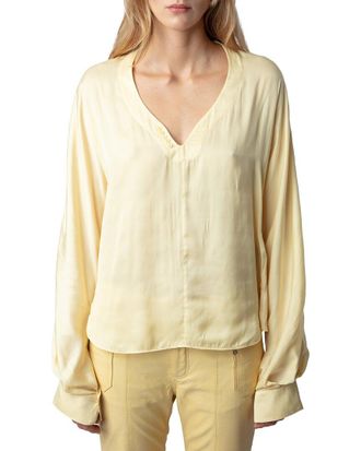 Zadig&Voltaire Tonastir Satin Linen-Blend Shirt