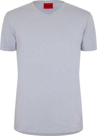 HUGO BOSS Hugo Heren effen V-hals T-shirt (Medium Grijs)