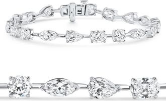 Pompeii3 10Ct Mixed Cut Diamond Tennis Bracelet 7 14k White Gold Lab Grown Size: 7
