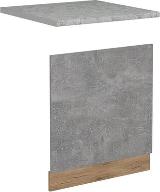 Vicco Frontal Para Lavavajillas R-line, Hormig&oacute;n, 60 Cm, Et M&aacute;rmol Vicco