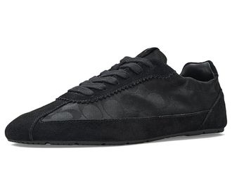 Coach Soft Sneakers with Signature Nylon Mens Shoes Black : 10.5 D - Medium, Suede/Synthetic