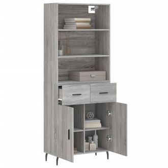 Berkfield Home Highboard Grey Sonoma 69.5x34x180 cm Engineered Wood