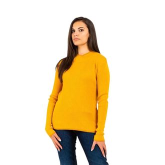 Gas Rondgebreide trui - Dames - Ronde hals truien - Geel - XL - Wol - Truien & Vesten