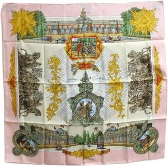 Herm&egrave;s Pre-owned Scarves, female, Pink, Size: ONE SIZE Pre-owned Silk Scarf