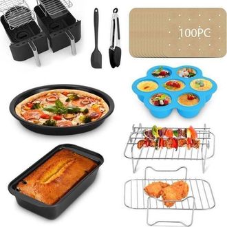 OEM Juego De 7 Accesorios Para Freidora De Aire, Libres De Bpa, Para Los Modelos Ninja Af300eu, Af400eu, Tower T17088 Y Freidoras De Aire De 7,6 L A 9,5 L
