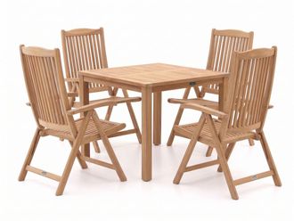 Sunyard Furniture Sunyard Veronica/Liverpool 90cm dining tuinset 5-delig verstelbaar