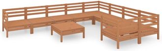 vidaXL 10 Piece Garden Lounge Set Honey Brown Solid Wood Pine vidaXL