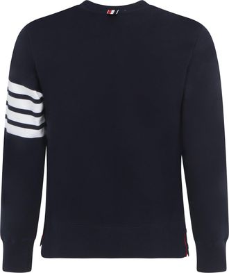 Thom Browne Mens Cotton Sweatshirt Navy Sweatshirts Sweater