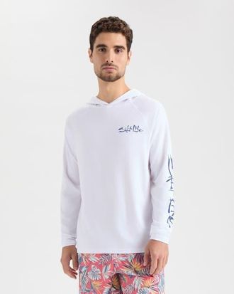 Salt Life Ocean Hooked Performance Hoodie in White at Nordstrom, Size Small