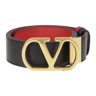 Valentino Garavani Accessoires, Dames, Zwart, 75 CM, Leer, Reversible VLogo Signature Riem