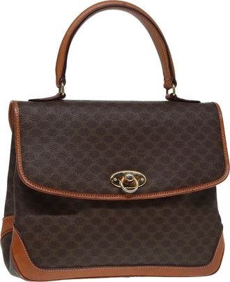 Celine Triomphe Vintage Handbag Macadam Canvas Brown Canvas Bag (Pre-Owned)