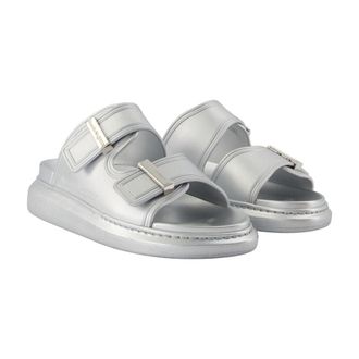 Alexander McQueen Womens Rubber Hybrid Sandals Silver