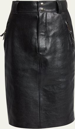 Saint Laurent Leather Pencil Skirt