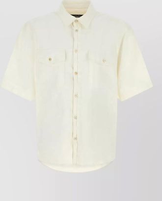 Dsquared2 linen shirt short sleeves button down collar