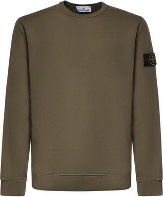 Stone Island Crew Neck Sweatshirt - Heren - Sweatshirts - Groen - L - Katoen - Hoodies & sweatvesten