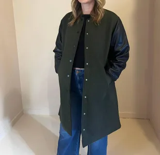 Blank Walcott Coat In Green/black
