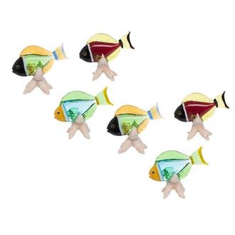 Beachcombers Mini Fish On Star Stands Set of 6 Glass Figurines 2 in Green at Nordstrom